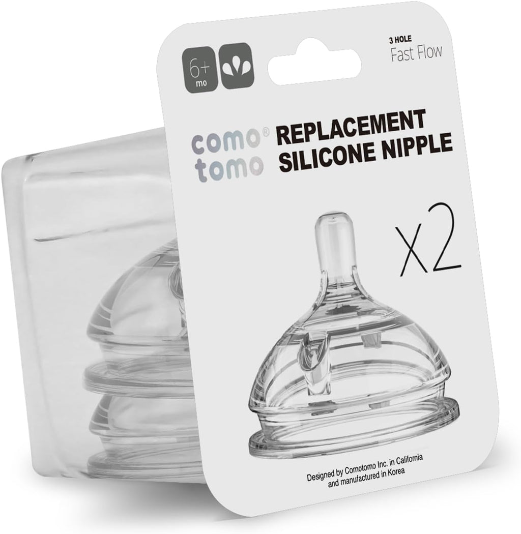 Comotomo Silicone Replacement Nipple Fast Flow 6+ Months front view