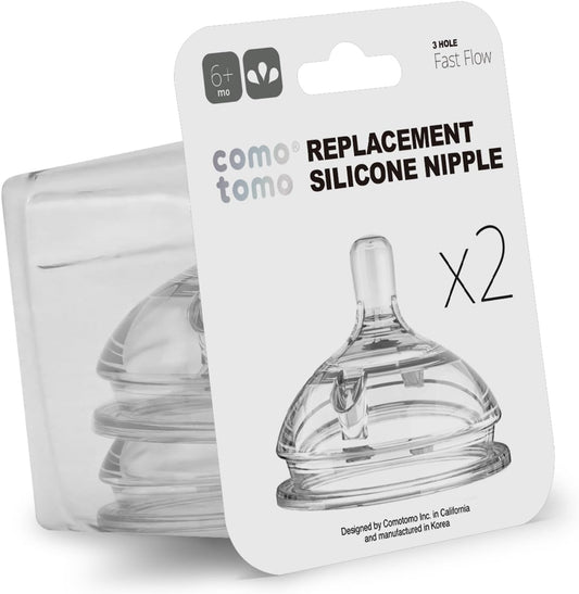 Comotomo Silicone Replacement Nipple Fast Flow 6+ Months front view