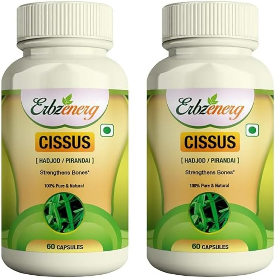 Generic Cissus Quadrangularis Hadjod 120 Capsules front packaging for joint and bone health support.