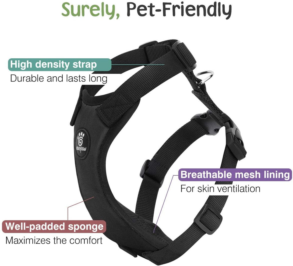 VavoPaw dog vehicle harness with seat belt attachment