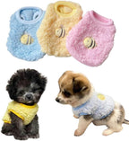 JAAQUCD extra extra extra small dog fleece sweater front view showing bee embroidery