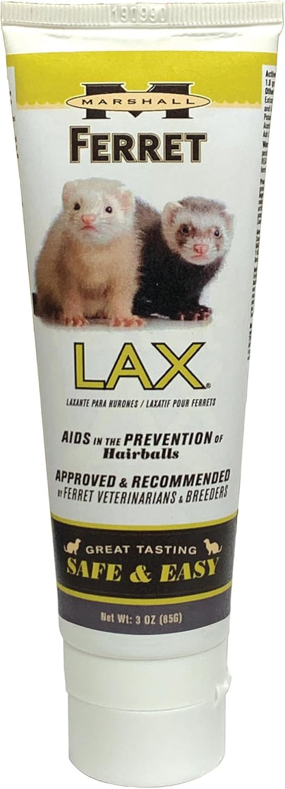Marshall Pet Products Ferret Lax hairball remedy front view packaging.