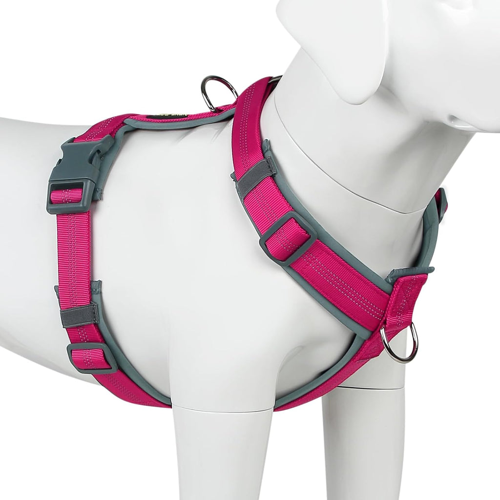 Plutus Pet No Pull Dog Harness hot pink medium front view for walking training