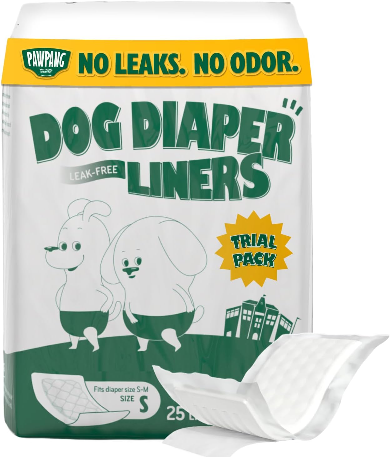 PAWPANG Disposable Dog Diaper Liners Booster Pads for Male & Female Dogs, 100ct, 5 Sizes Options, Doggie Diaper Inserts fit Most Types of Dog Diapers - Pet Belly Bands & Male Wraps (Small(100ct)) - Image 14