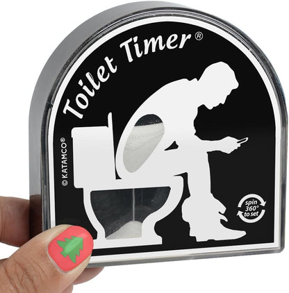 Katamco Toilet Timer Classic front view showing the five minute sand countdown mechanism.
