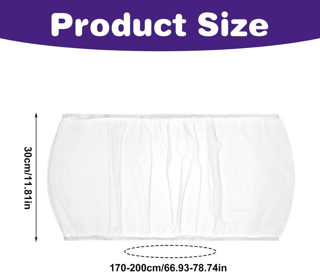 White nylon mesh seed catcher skirt stretched out