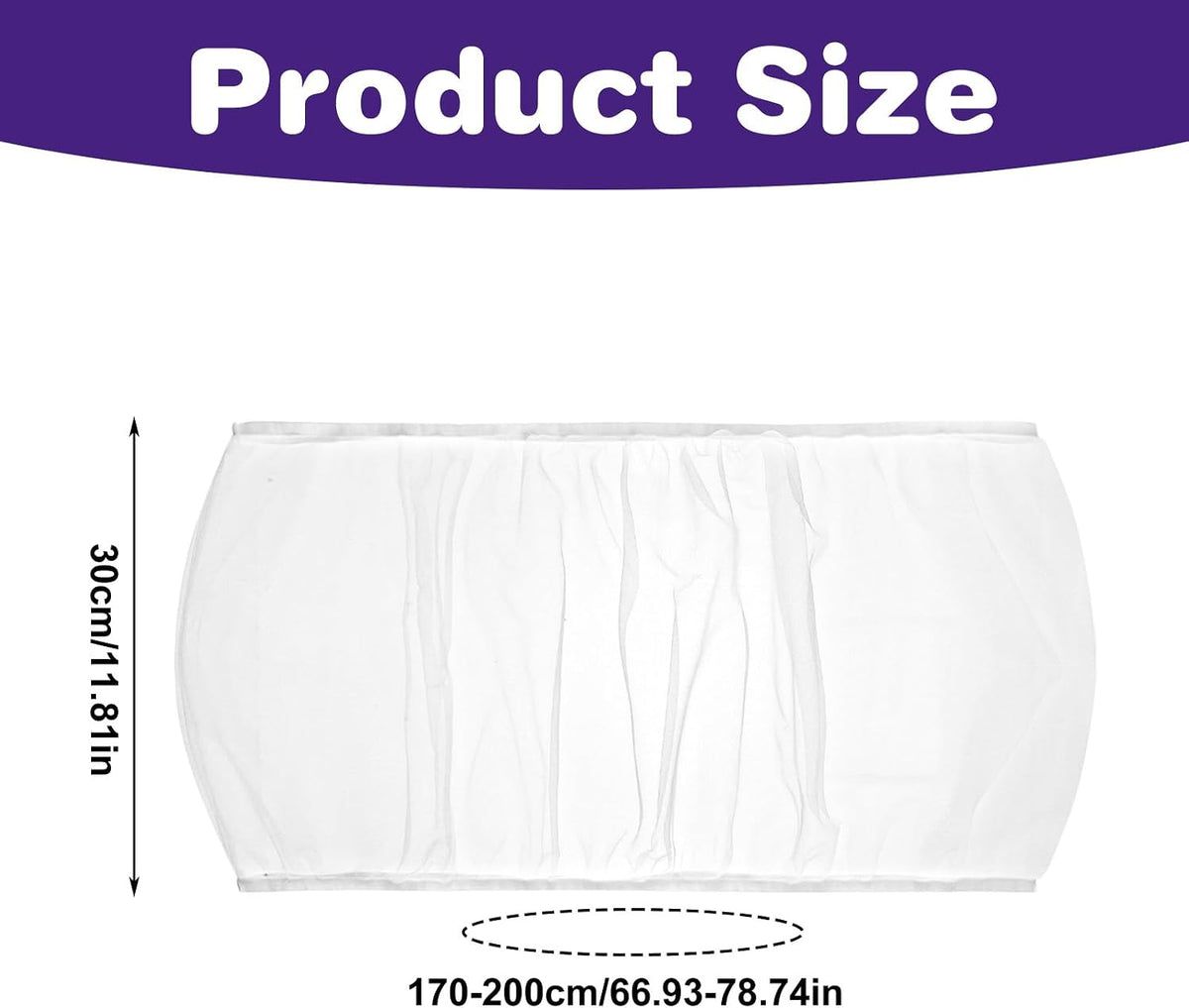 White nylon mesh seed catcher skirt stretched out