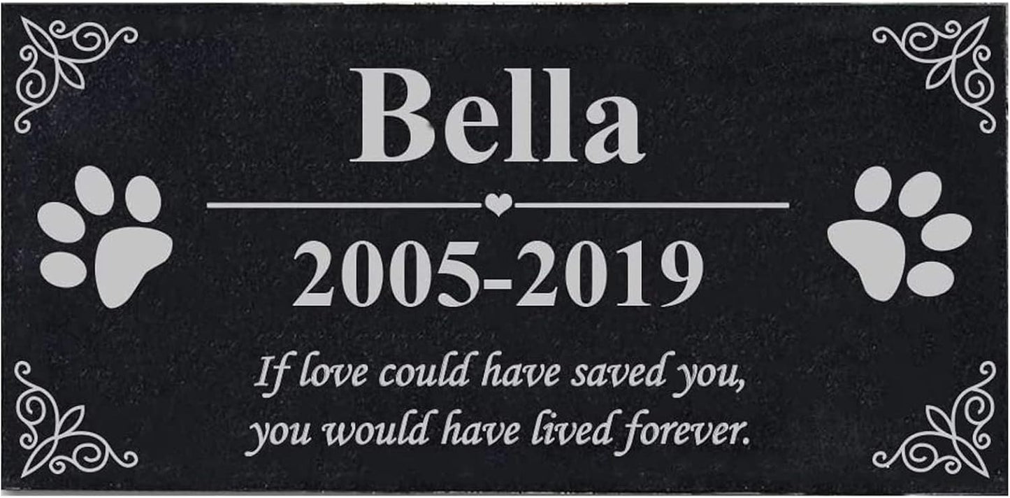 Engraved pet sympathy gift stone for indoor shelf display