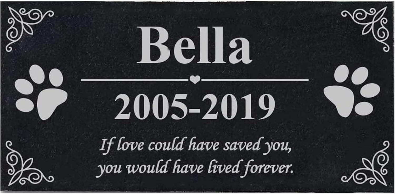 Engraved pet sympathy gift stone for indoor shelf display