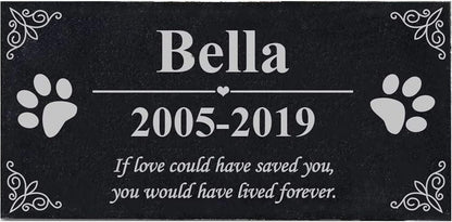 Engraved pet sympathy gift stone for indoor shelf display