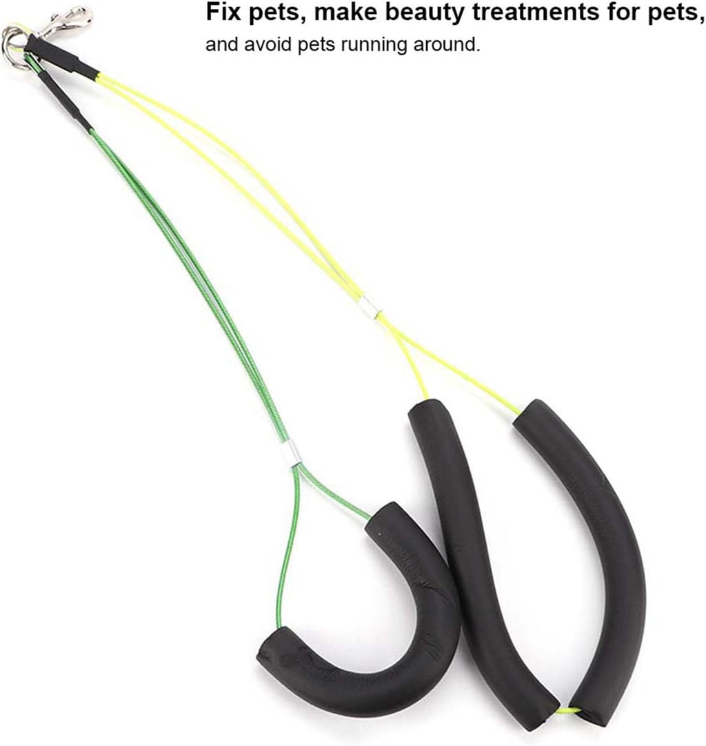 Heavy-duty spring hook attached to the grooming table arm accessory