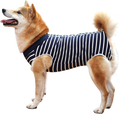 Dog Recovery Suit Abdominal Wound Puppy Surgical Clothes Post-Operative Vest Pet After Surgery Wear Substitute E-Collar & Cone(XL, Grey) - Image 8