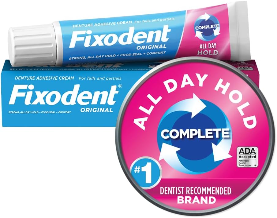 USA imported Fixodent complete original oral care cream box top view
