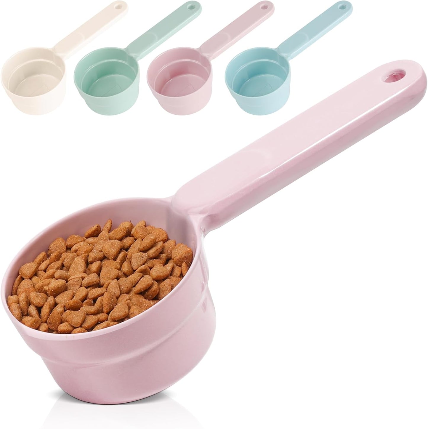ComSaf Dog Food Scoop 1/2 Cup - MSBC Melamine Pet Food Scoop Measuring Cup for Dog Cat Ferret Rabbit Bird Food, Half Cup Scoop Food-Grade Pet Feed Scoops with Handle, Dishwasher Safe, White - Image 11