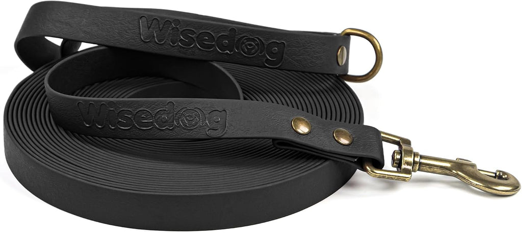 Wisedog Long Leash for Dogs Outside, 10FT Burgundy | Waterproof Training Leash, Antique Bronze Buckle, Rubber Coated Recall Lead, For Yard, Camping, Beach - Image 10