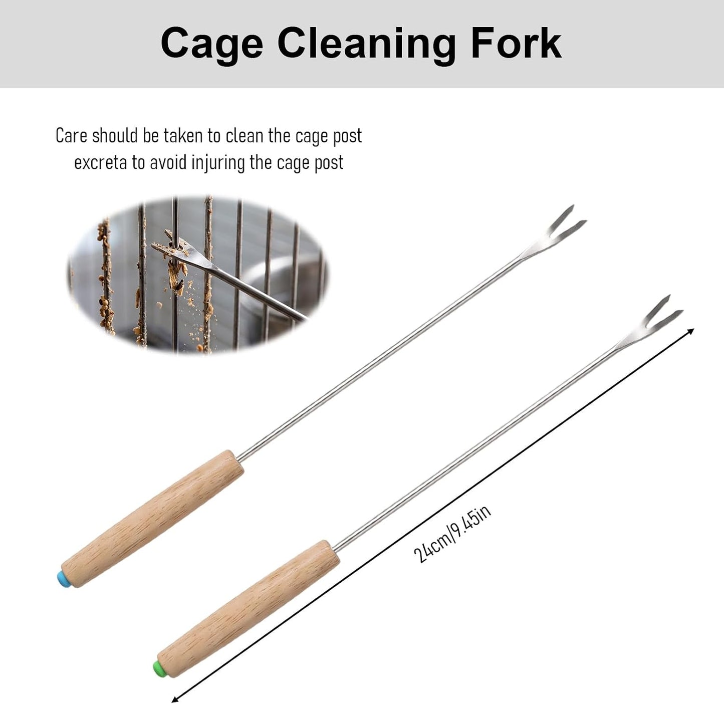 Heavy-duty metal wire brush cleaning parrot cage bars and joint corners.