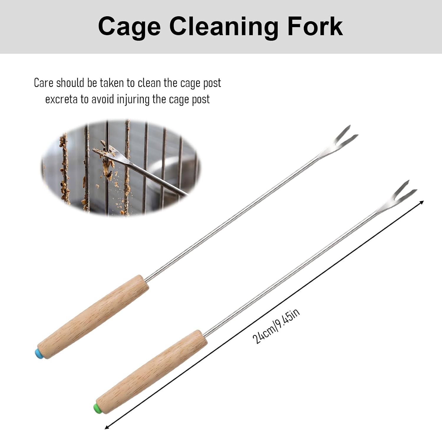Heavy-duty metal wire brush cleaning parrot cage bars and joint corners.