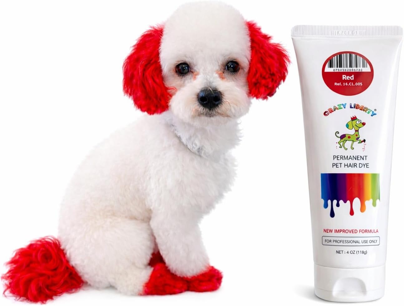 4 fluid ounce bottle of Crazy Liberty pet dye