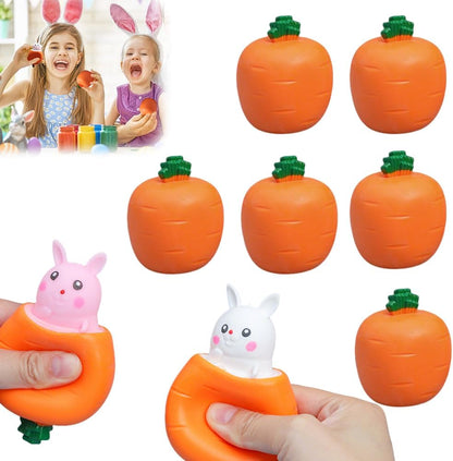 LECDOA pop up carrot bunny front view showing the carrot structure with the rabbit extended