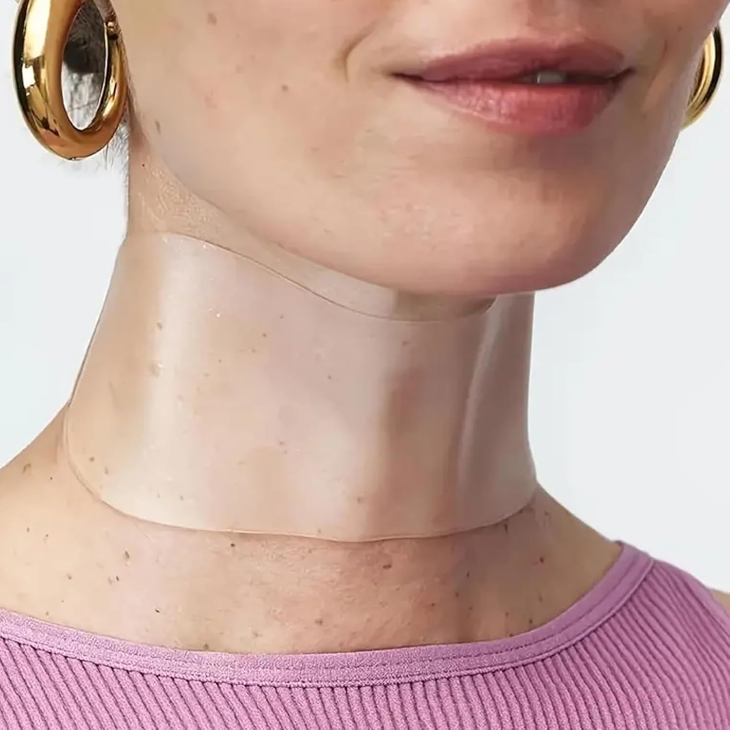 HUAFA Silicone Neck Wrinkle Patches front view of the packaging and transparent medical-grade patches.