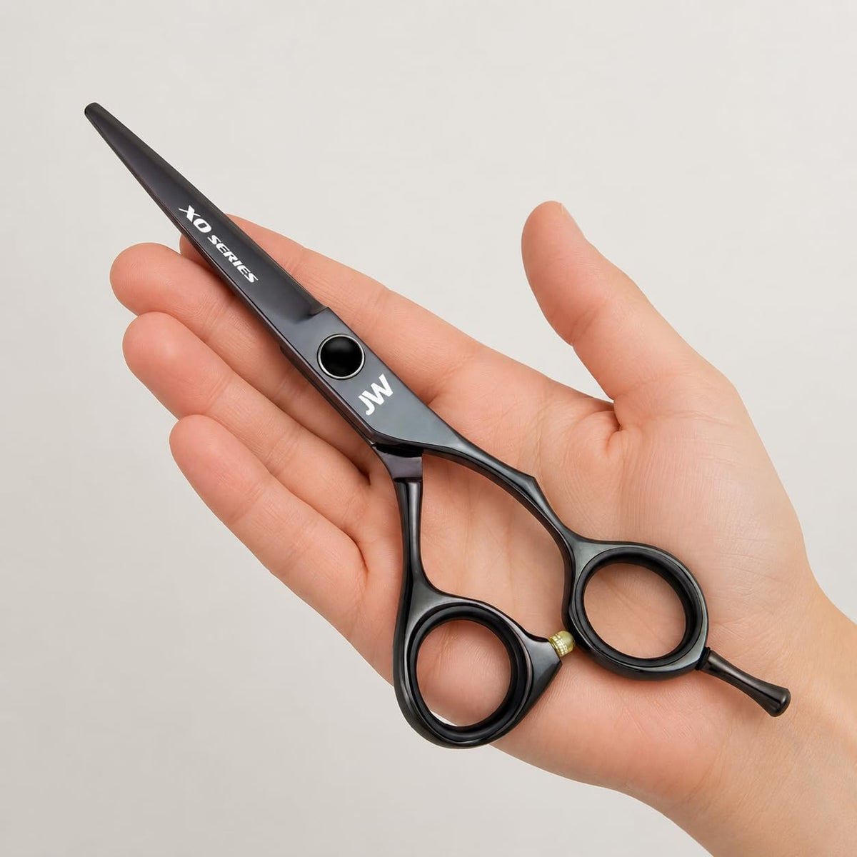 JW Shears 5.5 inch convex blade cutting shear closeup showing edge sharpness.