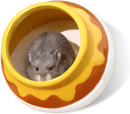 Hamster Sand Bath Container Small Animals Shower and Digging Bathroom Toilet, Ceramics Honey Pot Bathtub for Dwarf Hamster, Syrian Hamster, Gerbils, Hedgehogs, Mice, Rats, Lemming - Image 1