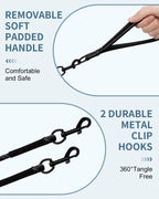 Taglory heavy duty tie out rope with removable padded handle