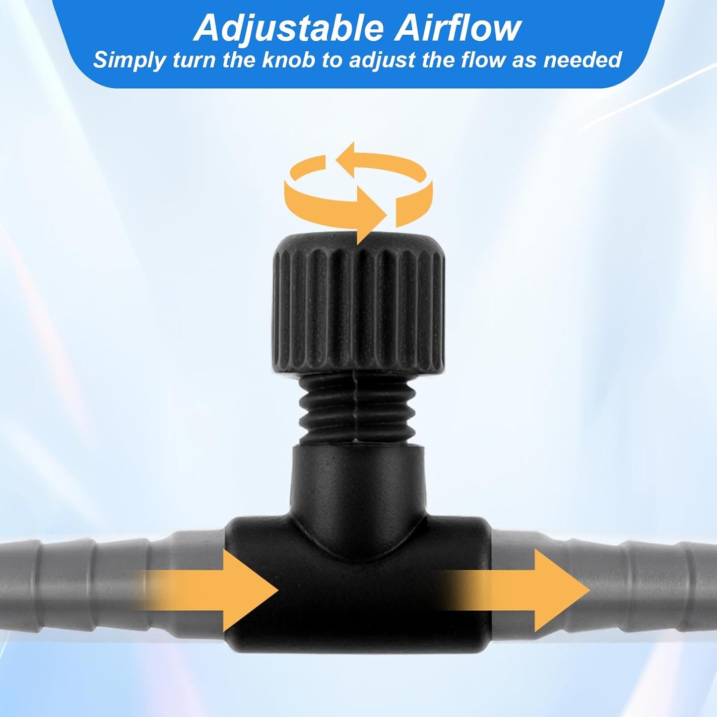 Ten pieces of SYOSI aquarium air regulators arranged neatly to display product quantity.
