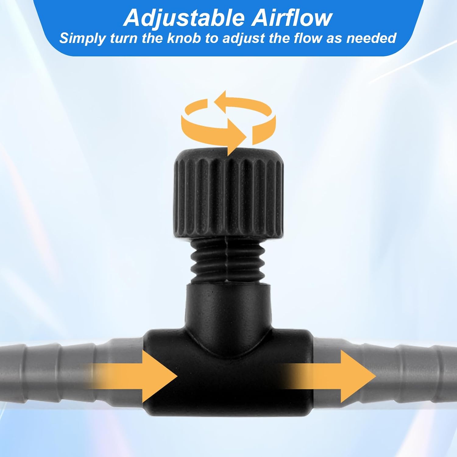 Ten pieces of SYOSI aquarium air regulators arranged neatly to display product quantity.