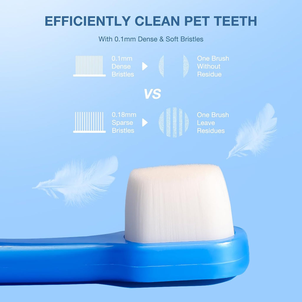 Small breed pet using Misself ultra soft toothbrush set