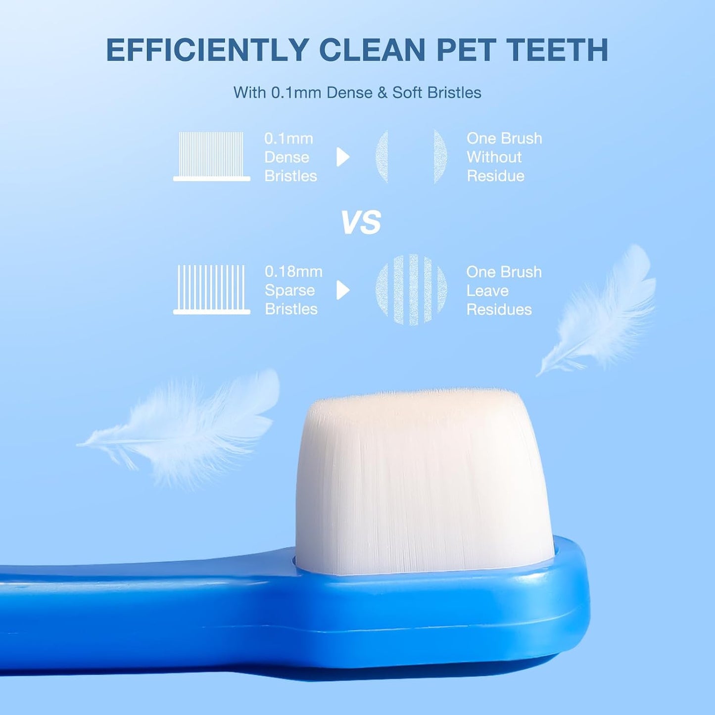 Small breed pet using Misself ultra soft toothbrush set