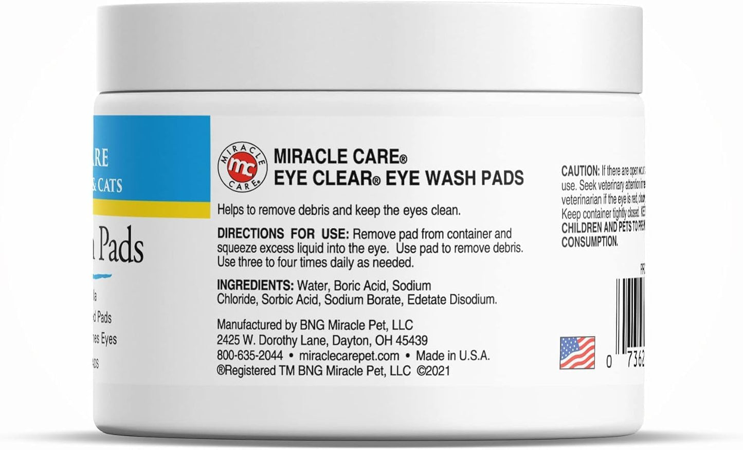 Miracle Care eye wash wipes for removing dog eye discharge