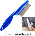 LShun pet grooming comb ergonomic plastic handle detail