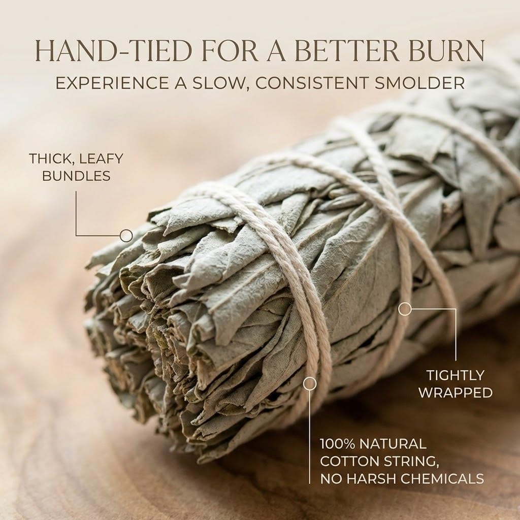 Handcrafted four inch mini white sage wands for home cleansing