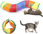 Andiker Cat Tunnel for Indoor Cats, 45" Long Rainbow Collapsible Kitten Tube with a Fun Ball and 2 Holes Cat Play Tunnel, Rabbit Tunnel for Kittens Exercising Hiding Training and Running(Colorful) - Image 10