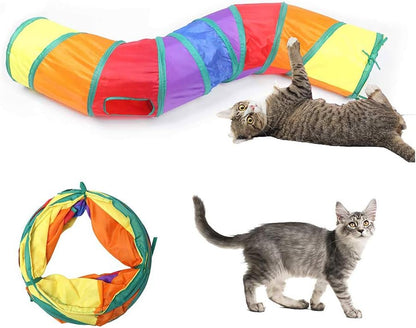 Andiker Cat Tunnel for Indoor Cats, 45" Long Rainbow Collapsible Kitten Tube with a Fun Ball and 2 Holes Cat Play Tunnel, Rabbit Tunnel for Kittens Exercising Hiding Training and Running(Colorful) - Image 10