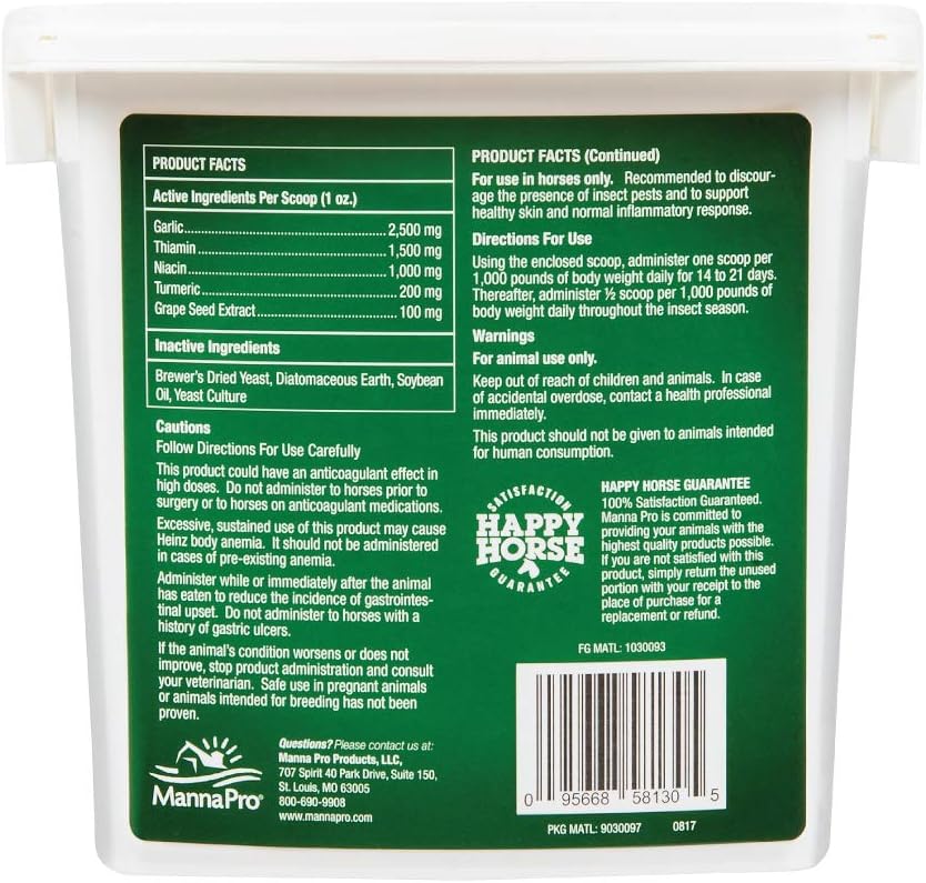 Authentic USA imported Manna Pro Nature's Force Bug Clear 2 pound packaging back view