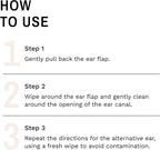 Open jar of Eye Envy ear wipes showing pre-soaked texture