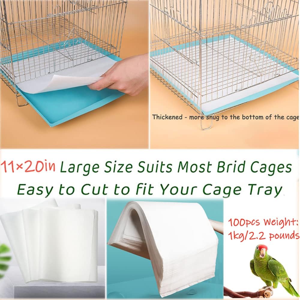 Firdnyohs bird cage paper liners inside a large parrot cage
