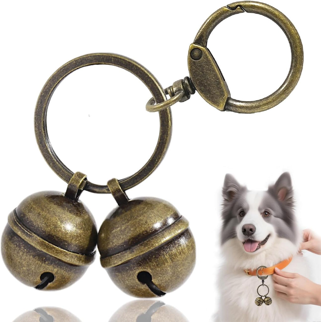 2 Pack Dog & Cat Bells with Engraved Pattern, Extra Loud Brass Bell for Collar with Quick Clasp, Anti-Lost Tracking,Gift Ready Set for Small to Medium Pets Lovers(Silver+Copper,S+M) - Image 10