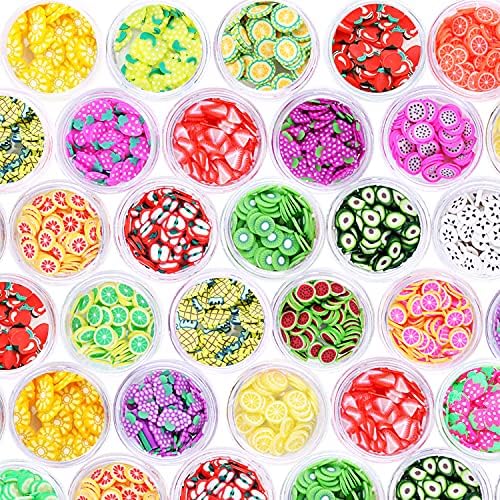 Assorted polymer clay Fimo fruit pieces for slime making supplies