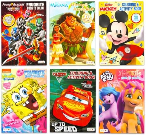 Full size eight by eleven inch Disney coloring book showcasing inner activity pages