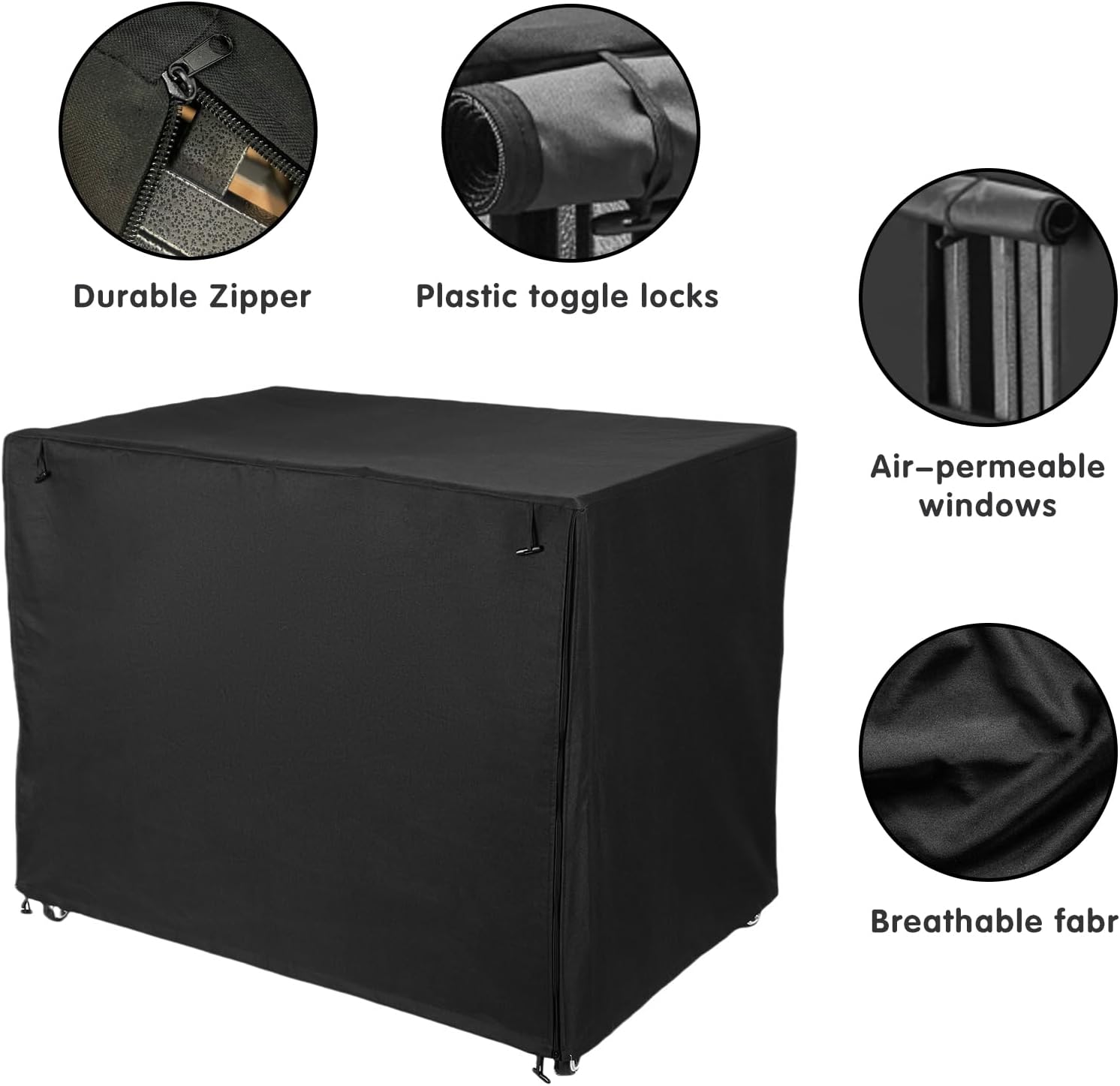 Anxiety reducing 100 percent blackout crate cover fitted on a large wire cage