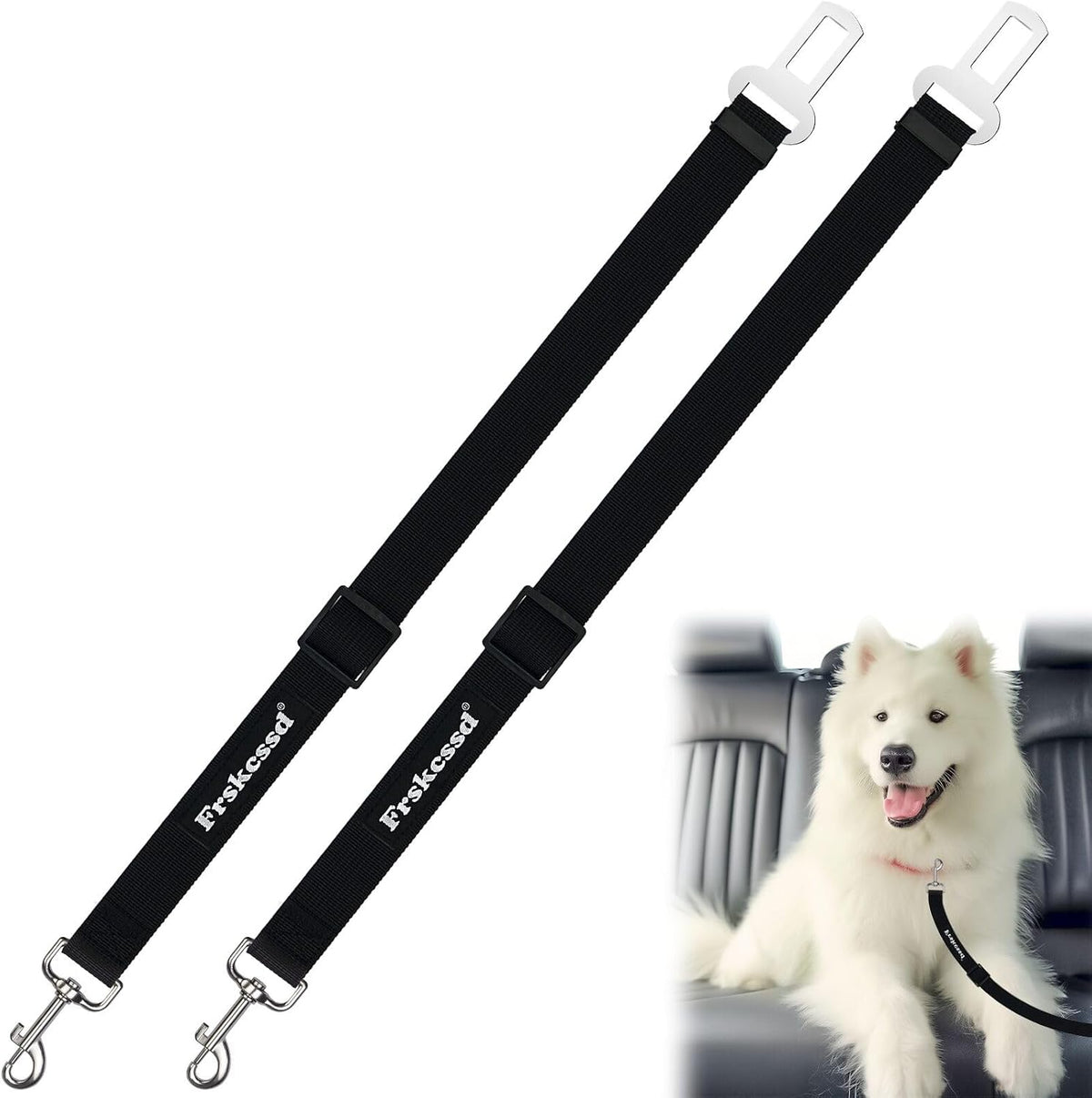 2-Pack Dog Car Seat Belt, 3-in-1 Headrest-Mounted Dog Seatbelt for Car, Adjustable Nylon Pet Safety Leash with Elastic Buffer & Reflective Stitching, Durable Car Harness for Dogs Fits Most Vehicles - Image 15