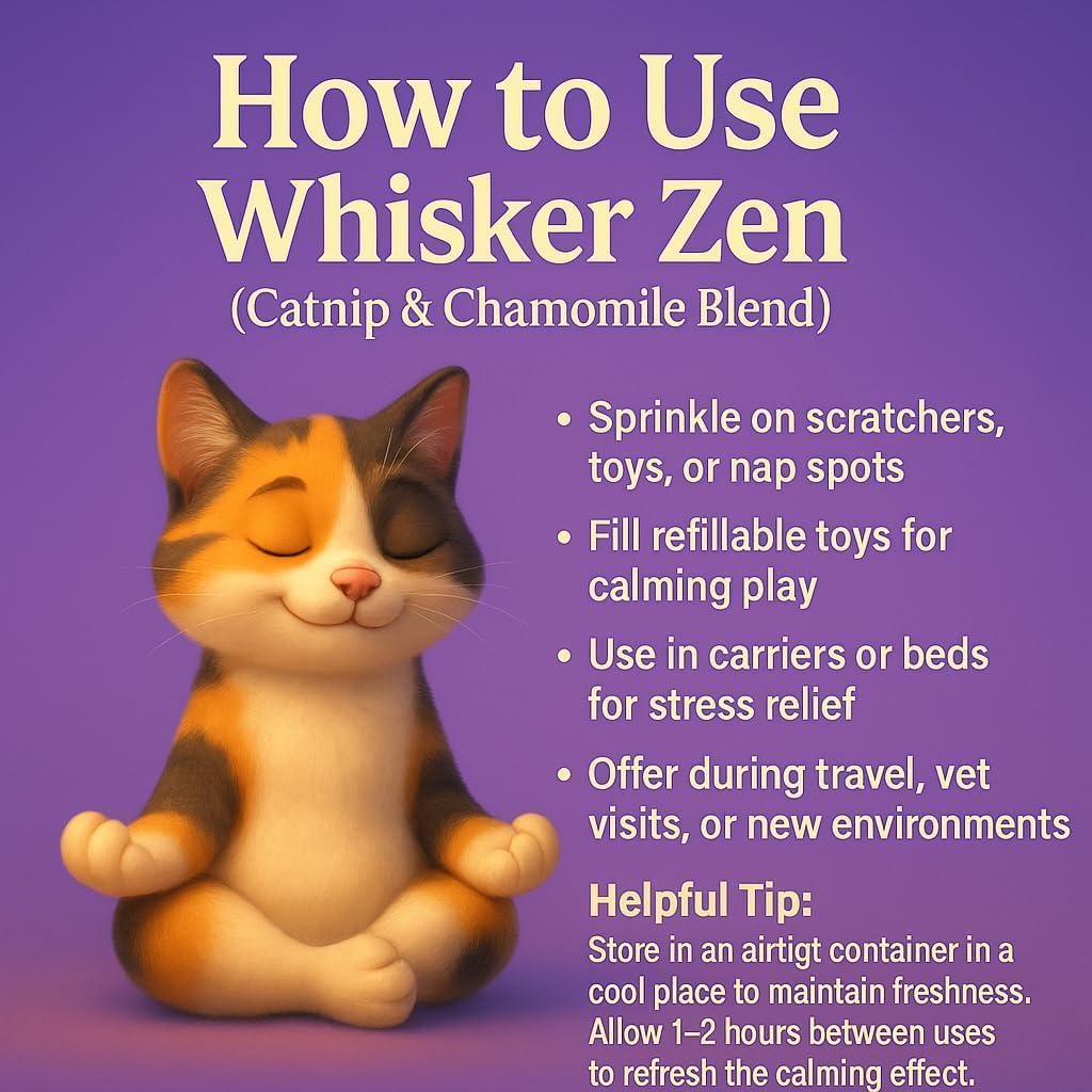 Resealable packaging of natural calming herbal mix for cats