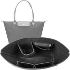 Lckaey Purse Organizer Insert for Longchamp, Premium Felt Long Champ Le Pliage Handbag Organizer Large beige - Image 11