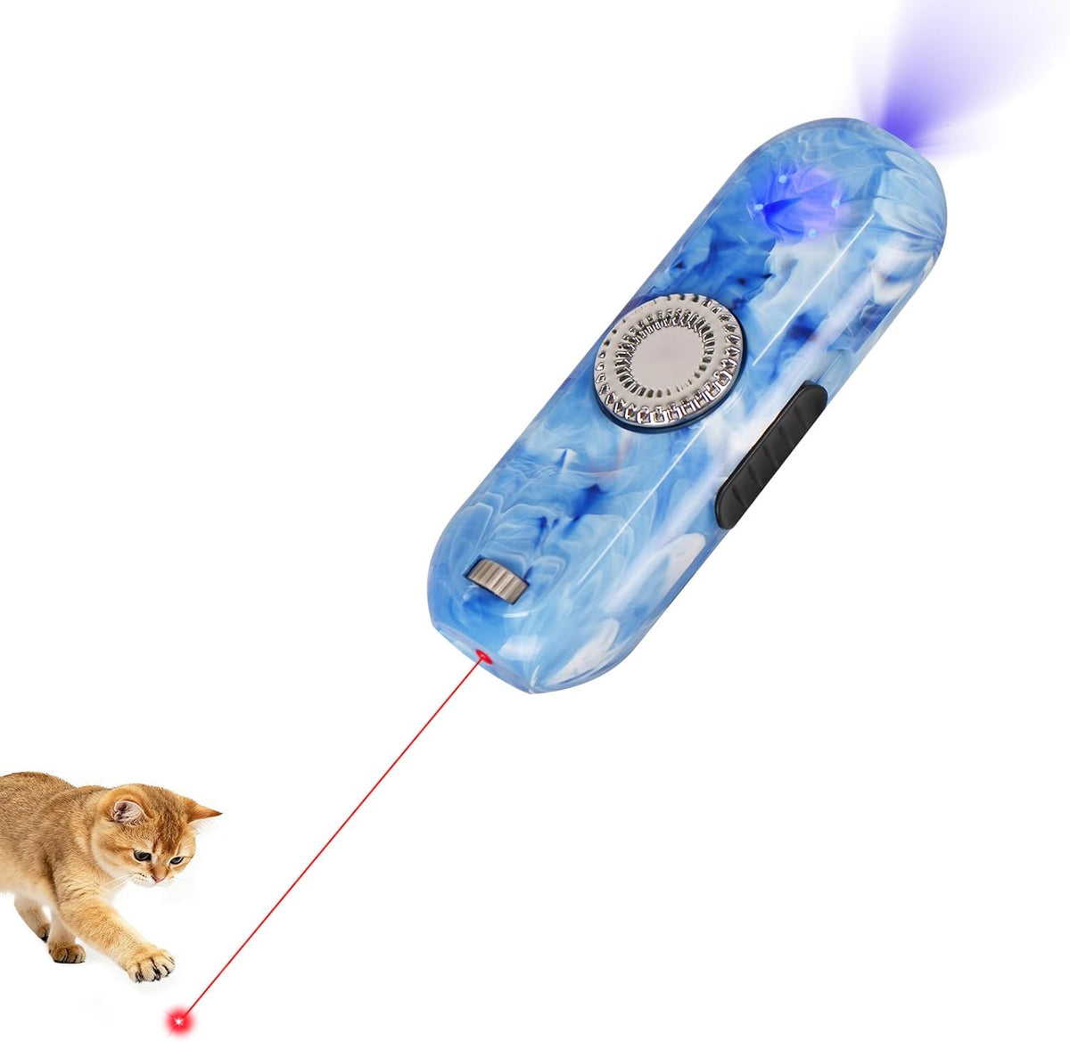 TBTeek Cat Toy, USB Rechargeable Interactive Kitten Toy, 7 Light Modes & Adjustable Patterns, Portable Pet Cat Mouse Toy for Fun Chase Play Exercise (2 Pack) - Image 9