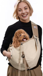 Dog Carrier Sling,Dog Carriers for Small Dogs & Cats Up to 20lbs,Puppy Carrying Backpack Pet Purse with Pockets,Adjustable Shoulder Strap,Hands Free for Travel (Grey) - Image 10
