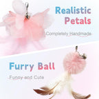 SONGWAY extendable cat stick highlighting the soft pink EVA foam ergonomic handle grip.