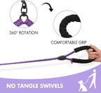 BAOBOTE two dog leash three sixty degree no tangle swivel clasp